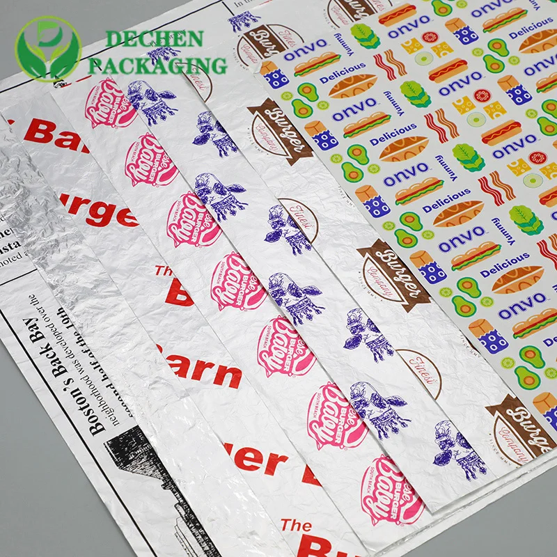 Emballage de feuille d'isolation thermique nid d'abeille feuille d'aluminium hamburger Packaging